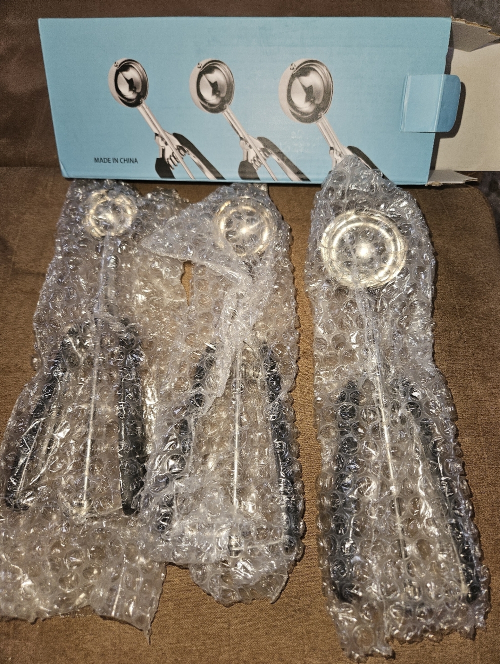 NIB 18/8 Homure Set Of 3 Stainless Scoops - 1 T, 2 T, 3 T